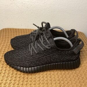 Adidas Yeezy Boost 350 Mens Sz 8.5 Pirate Black Kanye Sneakers AQ2659